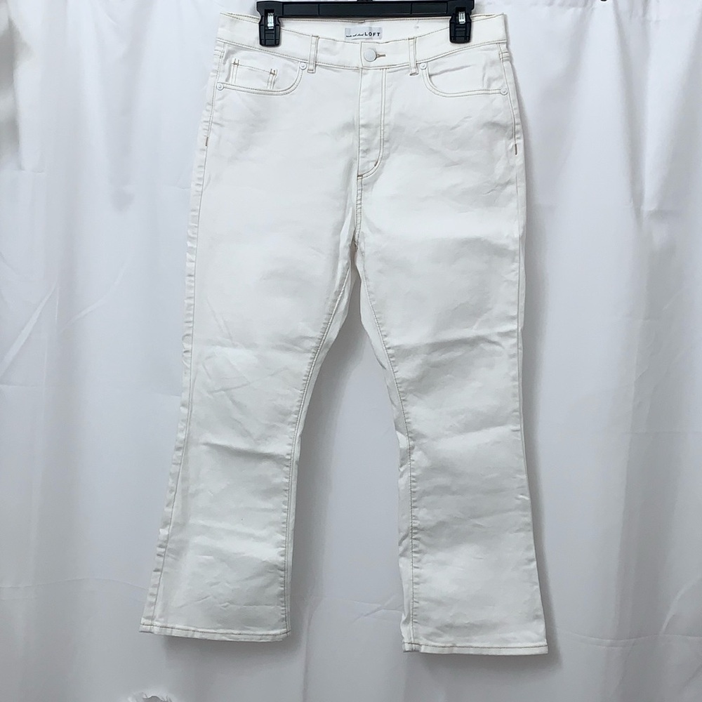 Women’s Loft The Kick Crop White Pants Size 29/8 EUC‎